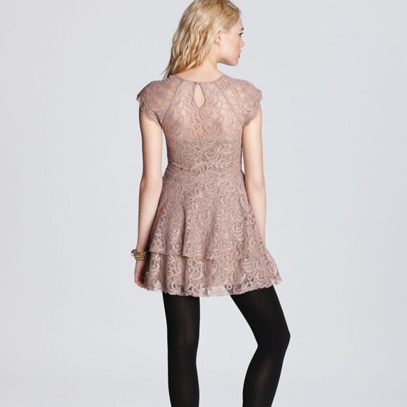 Free People Rock Candy Lace Dress in Taupe NWT Size 0 - Picture 5 of 5